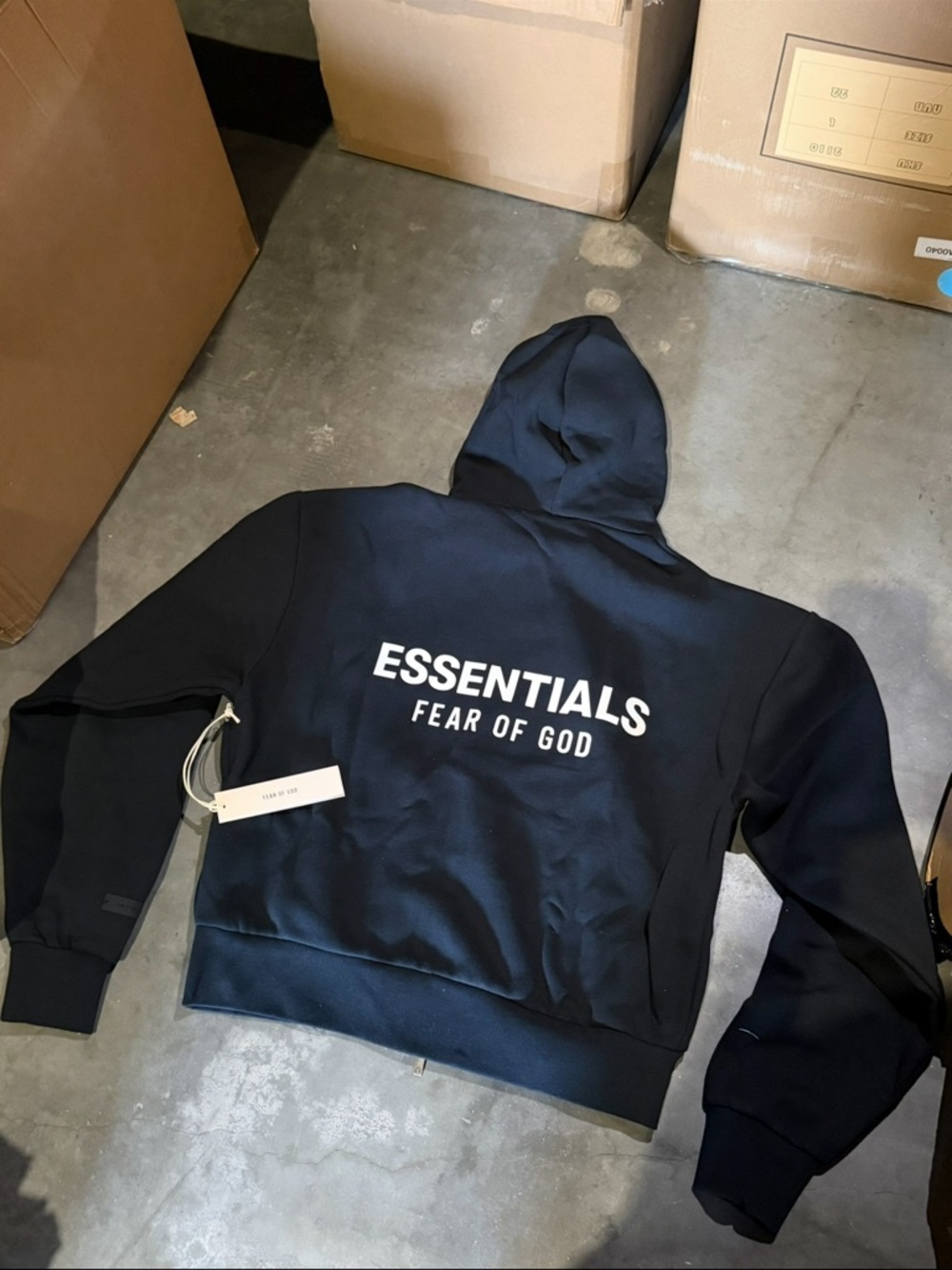 Fear of God ESSENTIALS Black Zip up Hoodie